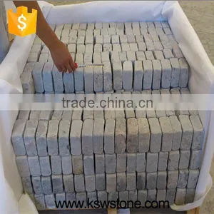 Multi Grey Tumbled Paver 10*10*5cm Tuff Stone Grey Color Granite thumbnail-5