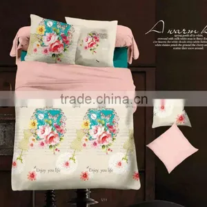 Microfiber Fabric Flower Design Bedding Set thumbnail-1