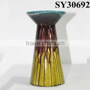 Small Glazed Ceramic Yellow Indoor Vase thumbnail-5