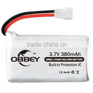 1S1P 3.7v 380mAh Lithium Polymer Battery for RC Drones thumbnail-2