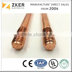 Electroplated Copper Ground Earth Rod for Lightning Protection thumbnail-1