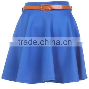 New Style Mini Pleated Skirt in Blue thumbnail-1