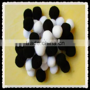 1.5"poms,pompons White &black thumbnail-1