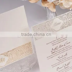 Intricate Laser Cut Lace White Personalised Luxury Wedding Day Invitation thumbnail-5