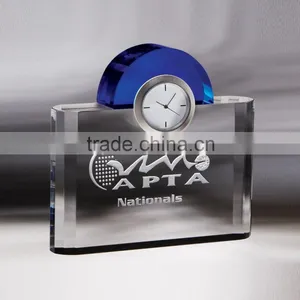 Crystal Table Clock With Rectangle Crytsal Block for Logo Engraved thumbnail-1