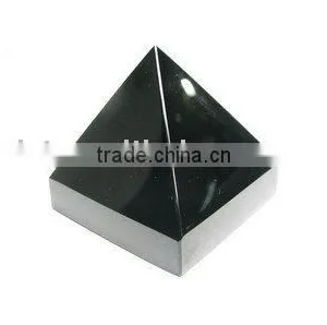 Natural Rock Obsidian Quartz Crystal Pyramid thumbnail-1
