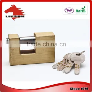 Lipson LS-200K Series Hardened Steel Shackle Kaba Key Rectangular Brass Padlock thumbnail-3