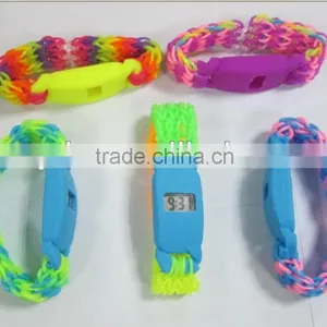 Cheapest Manufacturing Silicone Bracelets Rainbow Loom Watches 2014 thumbnail-1