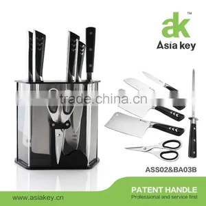 High Quality Hot Sale 3CR14 Stainless Steel Knife Set With Acrylic Block thumbnail-1