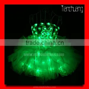 LED Ballroom Dancing Dresses Girls, Remote Control Modern Girls Dresses thumbnail-3