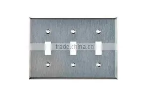 3 GANG Toggle Wall Switch Stainless Steel Wall Plate thumbnail-1