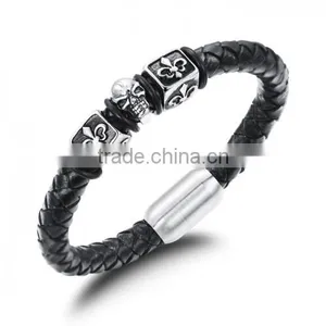 Skull Bracelet Leather Goods From Mexico Bracelets 2015 Leather Wrap Quality Choice thumbnail-1
