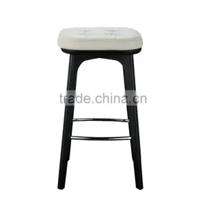 BS008A Leather Wood Bar Stool thumbnail-2
