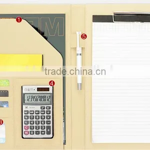 Dongguan Factory Direct Multi-function File Folder With Calculator, Custom pu Leather Portfolio With MEMO Pad thumbnail-6