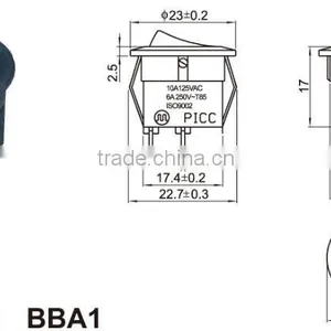 Waterproof Mini Rocker Switch,on-off 6pins Nylon Pa66 Material Rocker Switch thumbnail-5