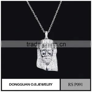 Fashion Long Jesus Rhodium Plated Necklaces Pendant/Pendant Cross Necklace thumbnail-5