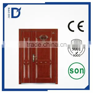 2015 Top Quality Level Exterior Door Steel Security Door, Double Steel Armored Door thumbnail-3