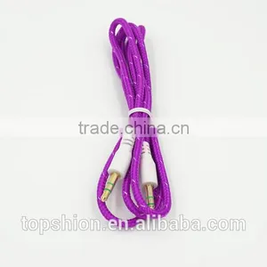 Braided Car Aux Audio Cable Usb Cable 3.5mm Stereo Audio Cable Male to Male thumbnail-4