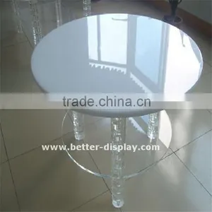 High Quality White Acrylic Dinning Table With Transparent Table Leg thumbnail-1