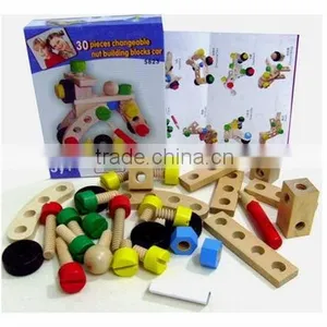 Hot Sale Item --- 30 Pieces Changeable Nut Building Blocks Car thumbnail-1