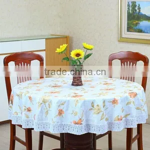 2016 Newest Flower Printed Pattern Pvc/peva Vinyl Tablecloth/cover With Waved/lace Edge thumbnail-3