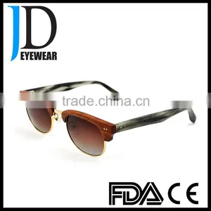 Hot Sell Custom Made OEM Fashion Half-Rim Wooden Sunglasses thumbnail-2