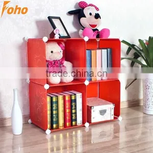 4 Cubes Without Door Cheap Bookcases With Plastic Material (FH-AL0016) thumbnail-1