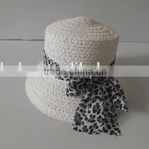 Holiday Lady Sun Hat Paper Straw Hat With Bowknot thumbnail-1