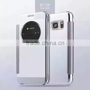 2016 New Round Clock Mirro Design Pu Flip Case for S5 NOTE4,NOTE5, Galaxy C5,LG G5 Stylo2 thumbnail-2