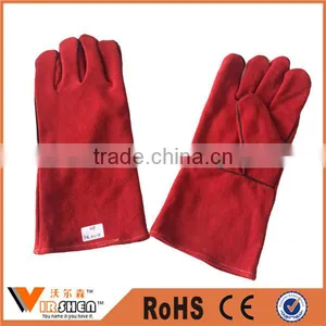Heat Resistant Cow Split Welding Industrial Leather Gloves Cheap Price thumbnail-3