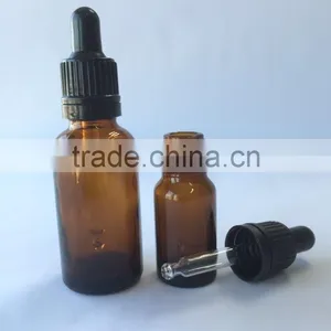 2OZ Amber Glass Bottle Boston Round With Glass Dropper, Pipette Dropper thumbnail-1