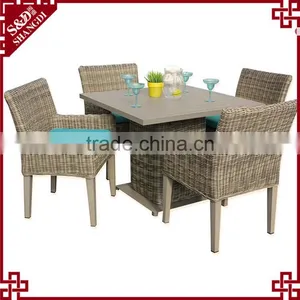 Wholesale Cheap Casual Restaurant Rattan Style Dining Table Set Modern thumbnail-1