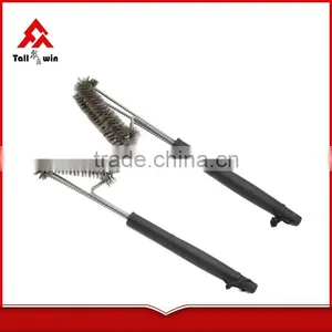 Plastic Handle BBQ Double-side Grill Cleaning Brush With Scraper thumbnail-3