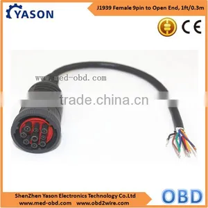 J1939 (9pin) Female Connector to Open End, 1ft thumbnail-1