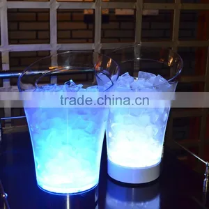 Factory Direct Whole Sale Led Color Changing Modern Clear Ice Bucket Ice Cooler and Holder thumbnail-5