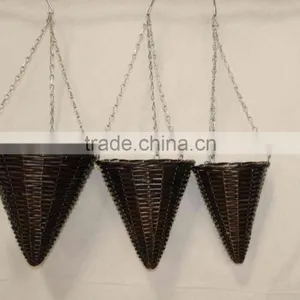 Factory Supplier Antique Wicker Hanging Plant Basket Hanging Flower Plant Pots thumbnail-1