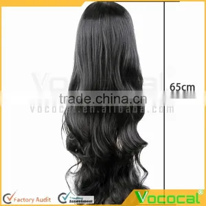 65 cm Cosplay Masquerade Party Halloween Christmas Long Wavy Hair Extensions Wig Black thumbnail-2