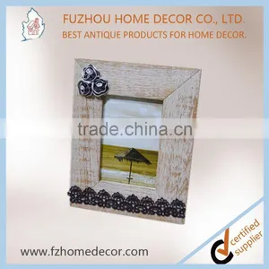 Antique Wooden Colourful Painting Photo Frame With Love Fabric Decor for Home or Gift thumbnail-1
