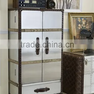 Foshan Factory Direct Sale High Quality American Antique Design Classic Wine Cabinet Covered by Aluminium for Livingroom thumbnail-1