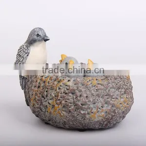 Mother Bird Feeding Worms to Cute Baby Resin Statue thumbnail-2