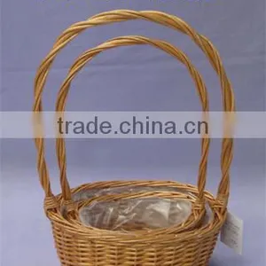 Simple Design Oval Shaped Willow Basket for Flowers thumbnail-1