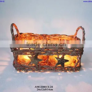 Rattan Candle Holder for Christmas thumbnail-1