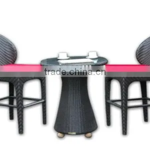 Royal All Weather 3 Pics Bar Stools Wicker/Rattan Outdoor Bar Set Furniture thumbnail-1