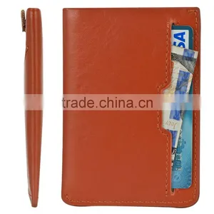 Mens Pull Tab Sleeves Wallet Slim Leather RFID Blocking Card Holder thumbnail-3
