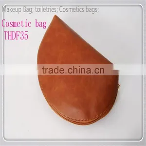 Brown Cosmetic Bag Custom Cosmetic Bag Make up Bag Brass Zipper Four Size Available thumbnail-3