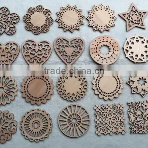 Best Selling Product Cheap Modern Geometric Pattern Wood Plate Cup Mat Wooden Coaster Set for Sale Housewarming Gifts Home Decor thumbnail-1