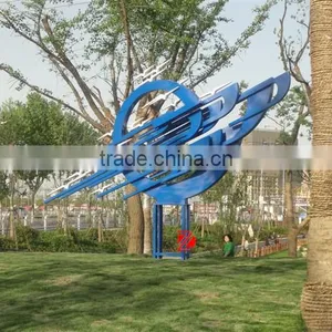 Blue Outdoor Stainless Steel Flying Birds Sculpture thumbnail-1