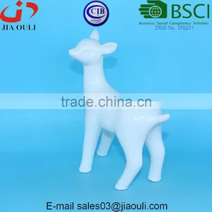 Christmas Decorative Glazed White Ceramic Standing Deer for Home Decor thumbnail-4
