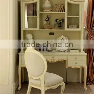 Ivory and Gold Color Antique French Style Kids Study Table and Chair Set - BF07-70354DC thumbnail-1