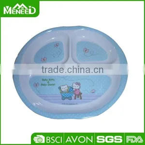 Child Safety Melamine Kitten Printed Children 3 Divider Lunch Plate thumbnail-1